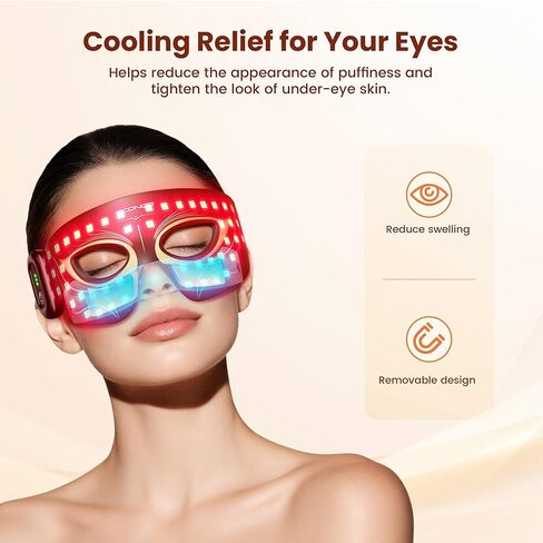 العلاج بالضوء الأحمر للعيون، العلاج بالضوء الأحمر بالأشعة تحت الحمراء لحقيبة العين، عدم تسرب الضوء 630 نانومتر الضوء الأحمر و850 نانومتر جهاز العلاج بالضوء الأحمر بالأشعة تحت الحمراء للتجاعيد، قناع العين بالضوء الأحمر مع جهاز تحكم عن بعد قابل لإعادة الشحن in Kuwait