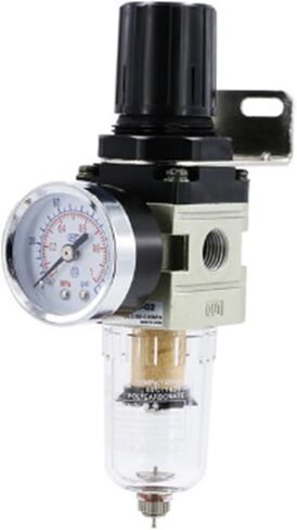 AW2000-02 هوائي 1/4 BSP منظم ضغط فلتر الهواء كومبو على الظهر، فلتر ضاغط أداة الهواء مع مقياس (تركيبات 8 مم) in Saudi Arabia