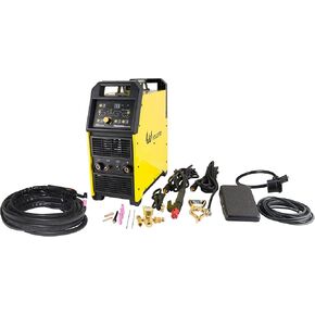 Weldpro 200A AC/DC TIG لحام مع نبض، 110V/220V مزدوج الجهد الألومنيوم TIG لحام، AC TIG/DC TIG/AC PULSE TIG/DC PULSE TIG/عصا 5 في 1 آلة لحام متعددة العمليات مع شعلة TIG ودواسة القدم in Kuwait