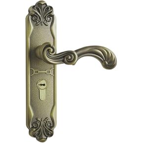 FB3888 سبائك الزنك قفل ميكانيكي داخلي باب المكتب سبليت قفل مقبض نوع القفل المنزلي (البرونز الأصفر) in Kuwait