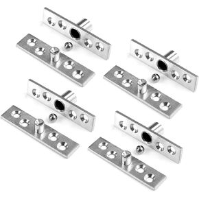 4 قطع مفصلات محورية للباب 360 درجة، مجموعة مفصلات باب دوارة مخفية، مفصلة غير مرئية من الفولاذ المقاوم للصدأ شديدة التحمل لتركيب الباب السري والخزانة in Kuwait