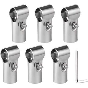 6 Pack 1" End Rail T Clamps Stainless Steel T Pipe Clamp Connector, Chain Link Fence Corner Fitting End Rails,Bolts and Nuts Included in Kuwait