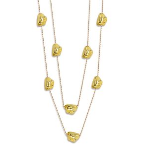 قلادة طويلة مطلية بالذهب عيار 14 قيراط هدية دكتور للنساء، قلادة طويلة بطبقة مطرزة، قلادة عصرية غير مشوهة in Kuwait