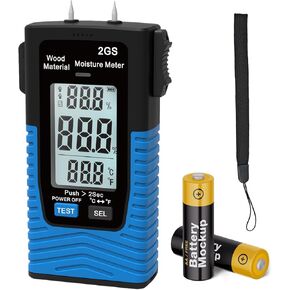 Digital Wood Moisture Meter, HOLDPEAK Pin Type Water Leak Detector Handheld Humidity Tester with LED Indicators, Temperature Measurement, Data Record, Moisture Tester for Firewood, Flooring, Drywall in Kuwait