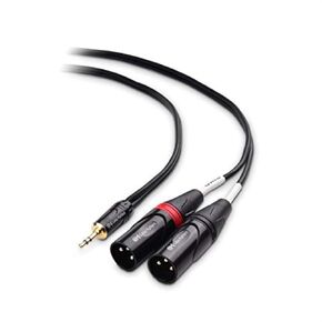 كابل ماترز 3.5 ملم 1/8 بوصة TRS إلى 2 XLR كابل، ذكر إلى ذكر Aux إلى كابل XLR مزدوج - 10 أقدام in Kuwait