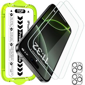 Esanik [2+2 Pack for iPhone 14 بالإضافة إلى غطاء شاشة الشاشة الزجاجية المقسى وغطاء عدسة الكاميرا-صينية 9H من الدرجة العسكرية ، واضحة ، واضحة ، وعلاج ، وعلاج لا تشوبها شائبة in Kuwait