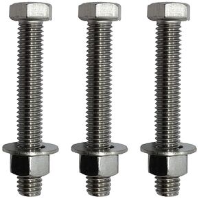 1/4" -20 x 6-304-Stainless Steel Bolts, Nuts & Washers - 18-8 HEX Head Bolt - 304 Grade. Interior-Exterior - Bolts + Nuts + Washers - 1/4 in x 6 in - Qty (10) in Kuwait