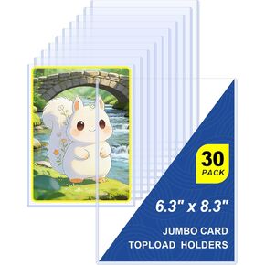 30 Pack Jumbo Card Sleeves for 5.9" x 8.1" Cards - Rigid Hard Plastic Toploaders, Oversized Protector Sleeves for Oversized Trading & Photo Cards (Fits Standard 5.9x8.1 inch) in Saudi Arabia