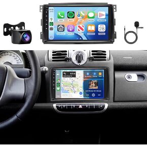 8core 6GB+128GB Android 13 Radio for Mercedes Benz Smart Fortwo 2005-2010 Car Stereo مع شاشة لمس 1280 × 800 IPS ، Wireless Carplay/Android Auto GPS DSP 46EQ 5.1Bluetooth wifi FM/RDS SWC Camera in Kuwait