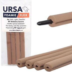 حافظات URSA Foamie Flex RF - حافظات RF رغوية مرنة للهوائيات والهوائيات - تحسين الإشارة وتقليل ضوضاء الملابس والحماية من العرق - عبوة من 4 قطع (أسود) in Kuwait