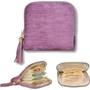 حقيبة مجوهرات للسفر من Forlisea حقائب مجوهرات محمولة بسحاب شرابة حقيبة مجوهرات مخملية حقيبة تخزين المجوهرات الدائرية وحقيبة مخملية محمولة حقيبة مكياج للنساء in Kuwait