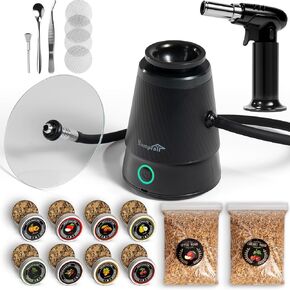 Rechargeable Patented Cold Smoking Gun – 0 Oil Smoke Contact & Prevents Tar Clogging, Type-C/Battery, Handheld Smoke Infuser for Cocktails Meat Cheese & Weed, Ideal Gift for Men (Butane not included) in Kuwait