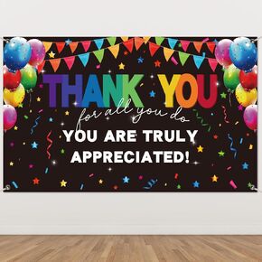 6 × 3.6 ft Employee Appreciation Banner Thank You Banner Staff Appreciation Decoration Backdrop Staff Decor Team Appreciation Week Background Party Supplies in Kuwait