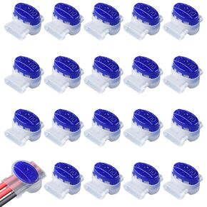 SINCODA 20PCS 3 Way Waterproof Wire Connectors for Outdoor Use with Gel Filler, 22-14 AWG Self-Stripping Electrical Pigtail Connectors 314-BOX in Kuwait