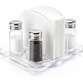 حامل مناديل دوار للطاولة، أكريليك يحمل المناديل وهزازات الملح والفلفل | موزع مناديل للطاولة والحمام الحديث والمطبخ وديكور طاولة الطعام in Kuwait