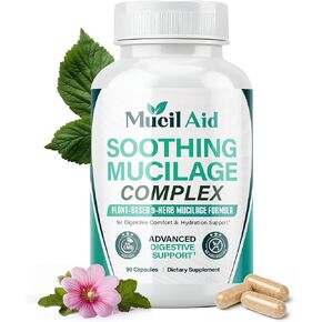 Digestive Support Capsules 90 Count - Soothing Plant Mucilage Complex for Daily Gut Comfort & Stool Consistency - 2000mg Herbal Matrix with Slippery Elm & Marshmallow Root - Vegan in Saudi Arabia