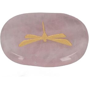 أحجار Zerodis شديدة التحمل للشفاء، شفاء نحت اليعسوب الذهبي خفيف الوزن مناسب للمنزل والعمل والمكتب والمدرسة (كوارتز وردي) in Kuwait