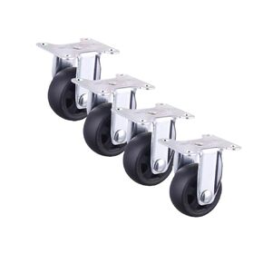 4 Pieces/lot 1.5 inch Black PP Caster Flat Light Universal Wheel Sofa Coffee Table Pulley(Fixed) in Saudi Arabia