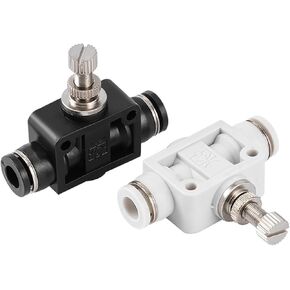 PA Pneumatic Pipeline Valve Speed Control Air Pipe Joint Throttle Flow Limiting Quick Connector 1Pcs(白色PA12) in Saudi Arabia