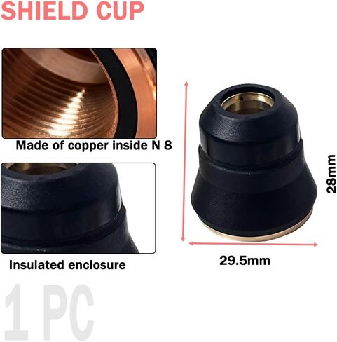 مجموعة المواد الاستهلاكية لقاطع البلازما IPT40 مكونة من 24 قطعة | متوافق مع YESWELDER CUT 55DS Pro/CUT 65DS | أقطاب/أطراف من النحاس والفولاذ المقاوم للصدأ (القطب الكهربائي، الفوهة، غطاء التثبيت) in Kuwait