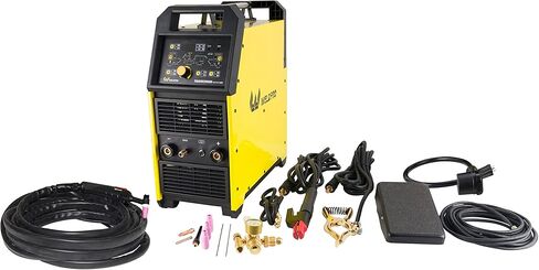 Weldpro 200A AC/DC TIG لحام مع نبض، 110V/220V مزدوج الجهد الألومنيوم TIG لحام، AC TIG/DC TIG/AC PULSE TIG/DC PULSE TIG/عصا 5 في 1 آلة لحام متعددة العمليات مع شعلة TIG ودواسة القدم in Kuwait