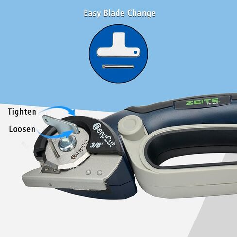 ZEITE Deepcut 3/8" Electric Cardboard Cutter,Cordless Scissors with LED Light,Storage Box,Rechargeable Powerful Rotary Box Cutter with 2 Blades for Thick Cardboard, Fabric, Carpet, Leather in Kuwait