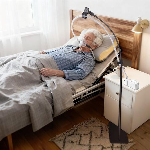 حامل خرطوم CPAP للسرير مع ذراع دوار قابل للتعديل - شماعة خرطوم C/APAP خالية من التشابك - تمنع تسرب الأنبوب والتشابك والانسداد لتجعلك تنام بشكل أفضل in Kuwait