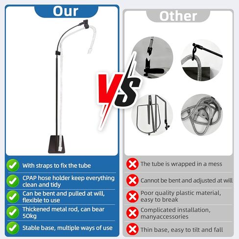 حامل خرطوم CPAP للسرير مع ذراع دوار قابل للتعديل - شماعة خرطوم C/APAP خالية من التشابك - تمنع تسرب الأنبوب والتشابك والانسداد لتجعلك تنام بشكل أفضل in Kuwait