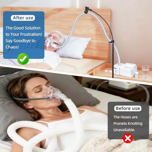 حامل خرطوم CPAP للسرير مع ذراع دوار قابل للتعديل - شماعة خرطوم C/APAP خالية من التشابك - تمنع تسرب الأنبوب والتشابك والانسداد لتجعلك تنام بشكل أفضل in Kuwait
