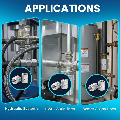 وصلة سداسية أنثى NPT مقاس 3/4 بوصة × 3/4 بوصة - وصلة أنابيب أنثى مزدوجة من الفولاذ المقاوم للصدأ 304 ملائمة لضاغط الهواء وخط غاز الماء الهيدروليكي 4500 رطل لكل بوصة مربعة شديدة التحمل (عبوة واحدة) in Kuwait