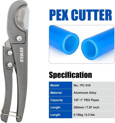 EFIELD 3/4 Inch Pex-A Tubing 100 ft Blue +100 ft Red, Pipe Cutter, 15 PCS 3/4-inch Pex Brass Expansion Fitting (Coupler, Elbow, Tee 5 PCS/each), 50 Pcs 3/4-inch Expansion Rings,(YRB99) in Saudi Arabia