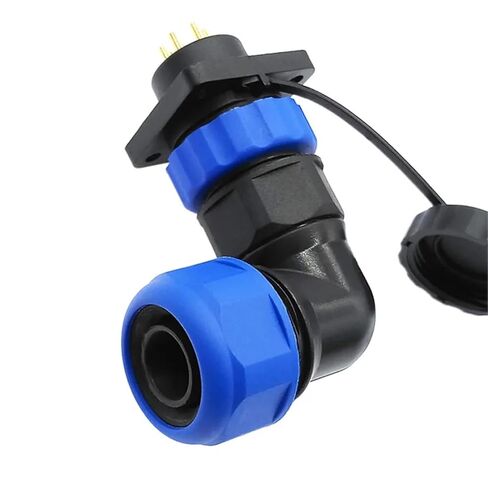 SP20 Corrugated Pipe Connector IP68 Flange Socket Angle Connectors 90 Degree Elbow 1Pcs(12 pin) in Saudi Arabia