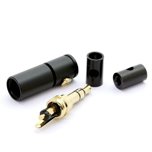 2PCS 3 Poles 3.5mm Stereo Connector with Screw Lock Jack 3.5mm Stereo Male Plug Wire Connector Headphone Jack in Kuwait