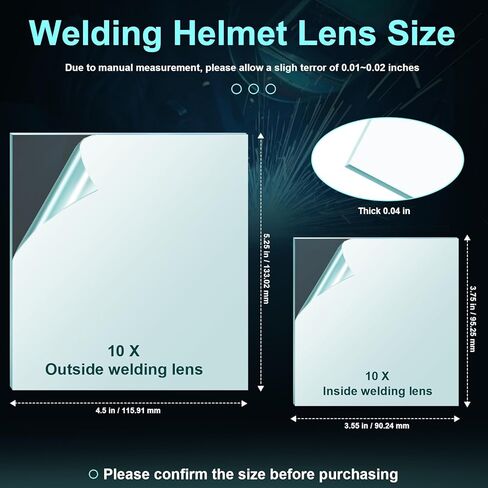 3350 Welding Helmet Lens for Lincoln Electric Viking Welding Hood Cover Clear Lenses - KP3044-1 KP2898-1 (10 PCS Inside + 10 PCS Outside) in Saudi Arabia