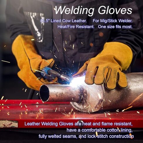 أدوات لحام VASTOOLS MIG، 10 قطع، مطرقة تقطيع، قفازات لحام جلدية، مربع السرعة، مشبك لحام، حامل حجر الصابون، مغناطيس لحام، كماشة ويلبرز، مخرطة فوهة MIG، فرشاة سلكية in Kuwait