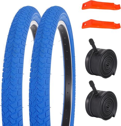 20 x 2.125 Inch Bicycle Tires and Tubes, 20 Inch Bike Tire Folding Replacement Tires Schrader Valve with 2 Tire Levers Fits for MTB Tire, BMX Tire, Kids Bike Tire 2 Sets Blue in Saudi Arabia