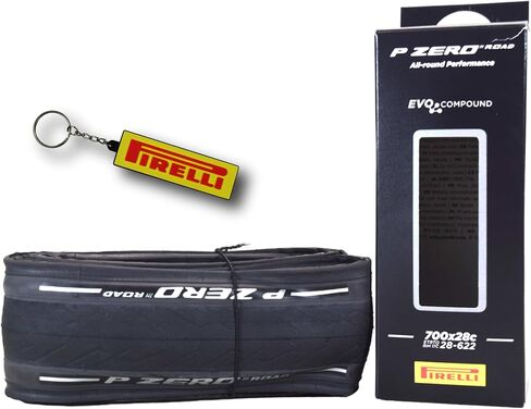 Pirelli P Zero Road Bike Tire 28-622 (700x28c) - Tube Type Bicycle Tire, Durable All-Round Performance, High Grip, Clincher Tire for Road Cycling - EVO Compound, TechBELT Construction w/Keychain in Saudi Arabia