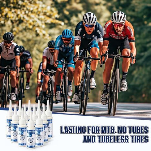 Threlaco 12 Pcs Tubeless Tire Sealant Tubeless Sealant 2oz Per Bottle Long-Lasting for MTB Mountain, Road, Gravel, Cyclocross, Commuter Bikes, Bike No Tubes Tires. No Tire Removal in Saudi Arabia