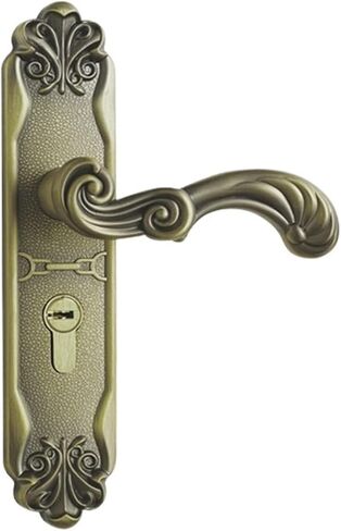 FB3888 سبائك الزنك قفل ميكانيكي داخلي باب المكتب سبليت قفل مقبض نوع القفل المنزلي (البرونز الأصفر) in Kuwait