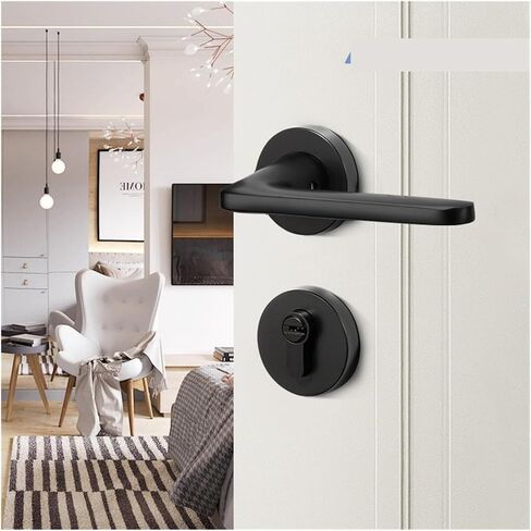 Bedroom Door Lock Split Silent Handle Modern Simple Door Lock zinc Alloy Indoor Door Lock(Yahei Silent Lock) in Kuwait