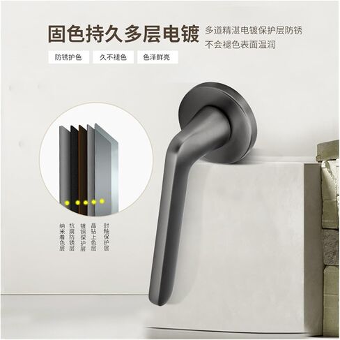 Bedroom Door Lock Split Silent Handle Modern Simple Door Lock zinc Alloy Indoor Door Lock(Yahei Silent Lock) in Kuwait