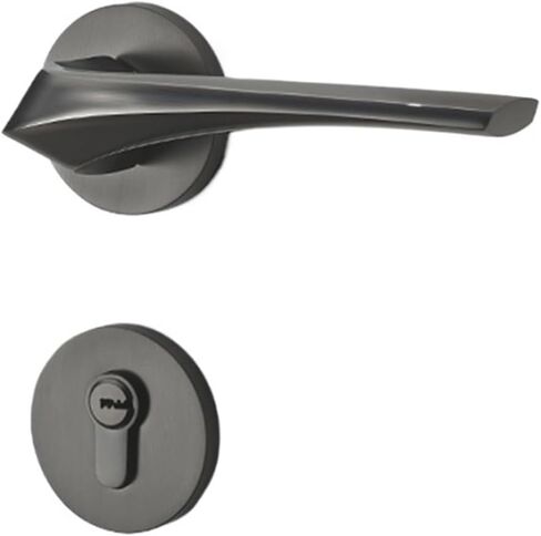 قفل باب داخلي لغرفة النوم، قفل باب منزلي حديث، مقبض باب مغناطيسي صامت، قفل باب خشبي أسود ورمادي (D مغناطيسي 35-50 مم) in Kuwait