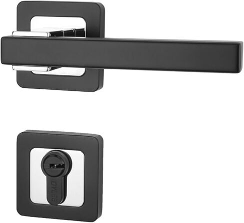 Modern Simple Door Lock Indoor Mechanical Door Lock Set Lock Magnetic Silent Handle Lock(Matt blackbright Chrome) in Kuwait