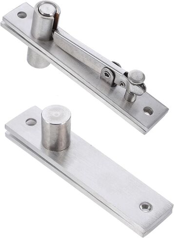 Holibanna Adjustable Stainless Steel Hidden Door Pivot Hinge Heavy Duty Revolving Hinge for Wood Doors with Silver Finish, Suitable for Commercial and Residential Use in Kuwait