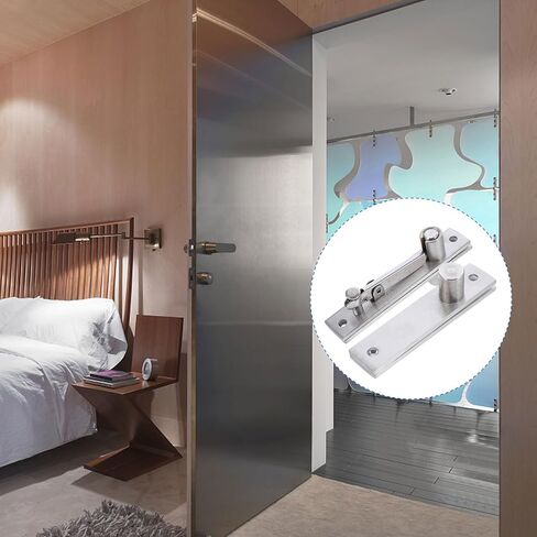 Holibanna Adjustable Stainless Steel Hidden Door Pivot Hinge Heavy Duty Revolving Hinge for Wood Doors with Silver Finish, Suitable for Commercial and Residential Use in Kuwait