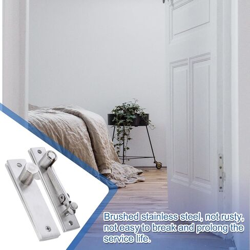 Holibanna Adjustable Stainless Steel Hidden Door Pivot Hinge Heavy Duty Revolving Hinge for Wood Doors with Silver Finish, Suitable for Commercial and Residential Use in Kuwait