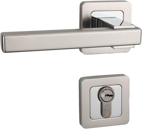 Modern Simple Door Lock Indoor Mechanical Door Lock Set Lock Magnetic Silent Handle Lock(Matt blackbright Chrome) in Kuwait