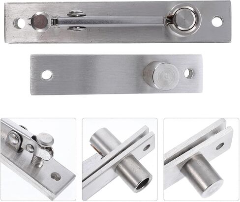 Holibanna Adjustable Stainless Steel Hidden Door Pivot Hinge Heavy Duty Revolving Hinge for Wood Doors with Silver Finish, Suitable for Commercial and Residential Use in Kuwait