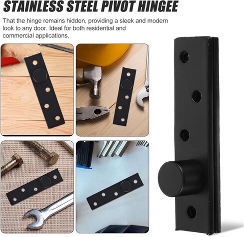 VALICLUD Stainless Heavy Duty Pivot Hinge for Wood Doors Invisible Up-Down Swinging Interior Door Hardware Matte Black Large Offset in Kuwait