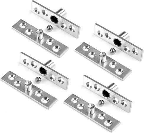 4 قطع مفصلات محورية للباب 360 درجة، مجموعة مفصلات باب دوارة مخفية، مفصلة غير مرئية من الفولاذ المقاوم للصدأ شديدة التحمل لتركيب الباب السري والخزانة in Kuwait